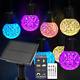 Solar Led Smart String Lights, 25 LED RGBW Bulbs Color Changing Patio String Lig