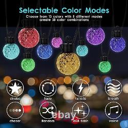 Solar Led Smart String Lights, 25 LED RGBW Bulbs Color Changing Patio String Lig