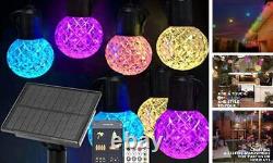 Solar Led Smart String Lights, 25 LED RGBW Bulbs Color Changing Solar LED Smart