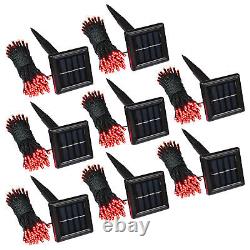 Solar String Lights 36 FT Waterproof Red Solar Xmas Light Outdoor Tree 8Pcs