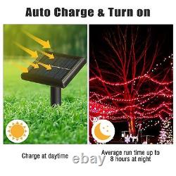 Solar String Lights 36 FT Waterproof Red Solar Xmas Light Outdoor Tree 8Pcs