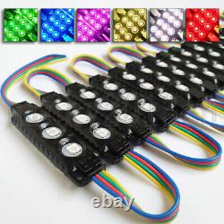 Super Bright 5050 LED Module Light Strip Lamp 3LEDs Injection Black ABS Sign 12V