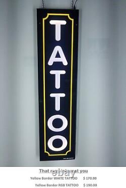 TATTOO SIGN, RGB LED Light Box Sign single-sided, Multi color changing