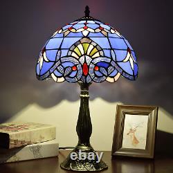 Table Lamp Light LED Tiffany Style Stained Glass Office Desk Reading Decoration