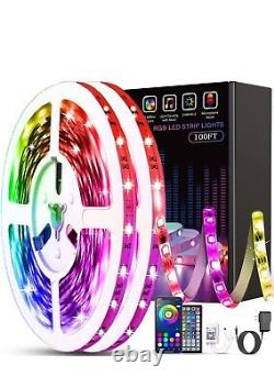 Tenmiro Led Lights for Bedroom 100ft (2 Rolls of 50ft) Music Sync Color Changing