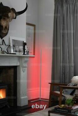 The Rue Colour Changing Minimalist LED Corner Floor Lamp White (Remote)