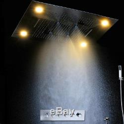 Thermostat Shower Combo 31X24 LED Color Change Waterfall Rain Mist Shower Head