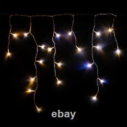 Twinkly 190 LED Amber & White 16x2 Ft Bluetooth Outdoor Christmas Icicle Lights