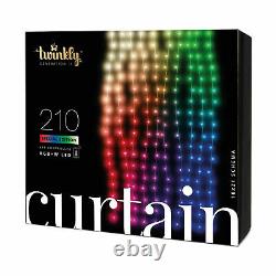 Twinkly 210 LED RGB White 3.5x7' Curtain Lights, Bluetooth WiFi Control (4 Pack)