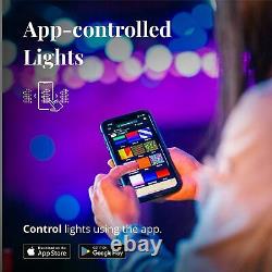 Twinkly 33 ft App-Controlled Color Changing Festoon Lights with 20 RGB LED Bulbs