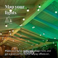 Twinkly 33 ft App-Controlled Color Changing Festoon Lights with 20 RGB LED Bulbs