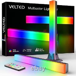 VELTED RGBIC TV Light Bars 12 in With 8 Modes, Music Sync Backlight 2 Pack for PC