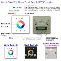 Wall Mount Controller 6M 8M 15M 20M 30M 60M RGBW 5050 LED Strip Light with 12V PSU