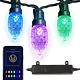 Wifi Controlled Outdoor RGB Color-Changing String Light, With12 Large LED C9-Bulbs