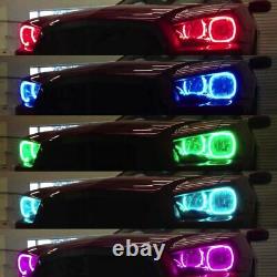 Wireless RGB 7-Color LED Angel Eyes Halo Rings Kit For 2011-14 Dodge Charger